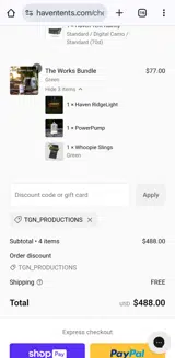 Tgn_productions coupon verification screenshot