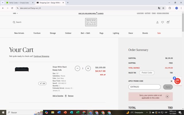 HAY checkout page showing HAY promo code box | Screenshot taken by SimplyCodes community member on Jan 16, 2025
