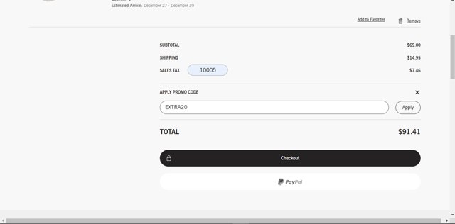HAY checkout page showing HAY promo code box | Screenshot taken by SimplyCodes community member on Dec 19, 2024