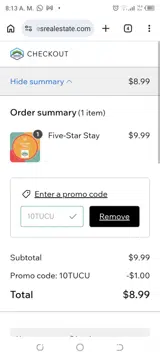 10TUCU coupon verification screenshot