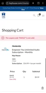 FAMILY coupon verification screenshot
