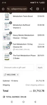Welcome coupon verification screenshot