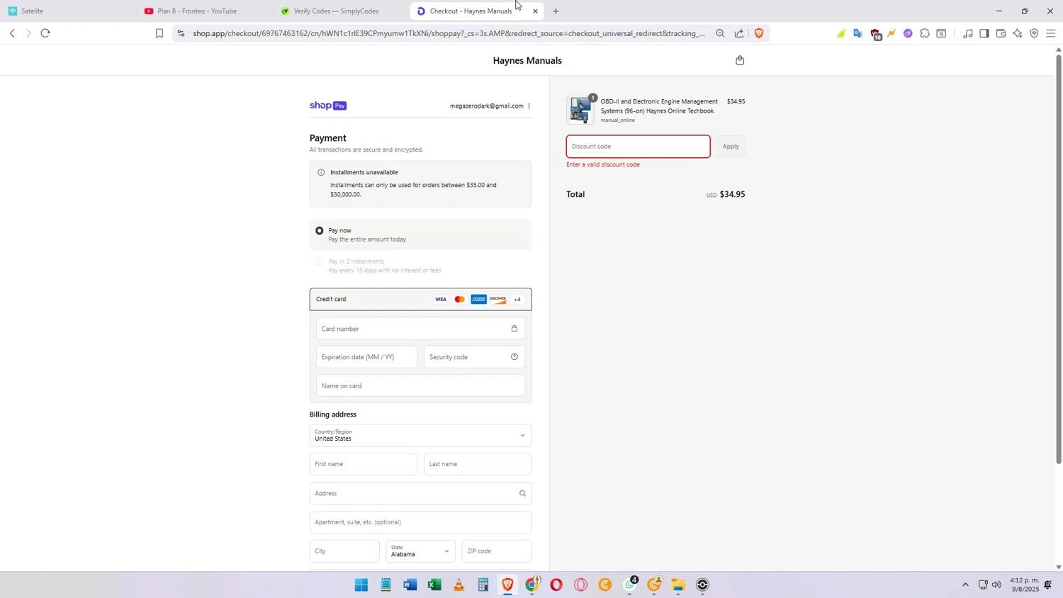 Haynes coupon code screenshot showing code FREETECHBOOK applied at Haynes checkout page. Uploaded by SimplyCodes community member Darkosukaru on Aug 9, 2025