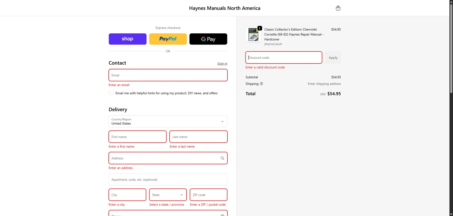 Haynes coupon code screenshot showing code CLASSIC15 applied at Haynes checkout page. Uploaded by SimplyCodes community member FortunateSeeker4760 on Dec 1, 2025