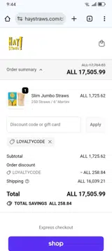 LOYALTYCODE coupon verification screenshot