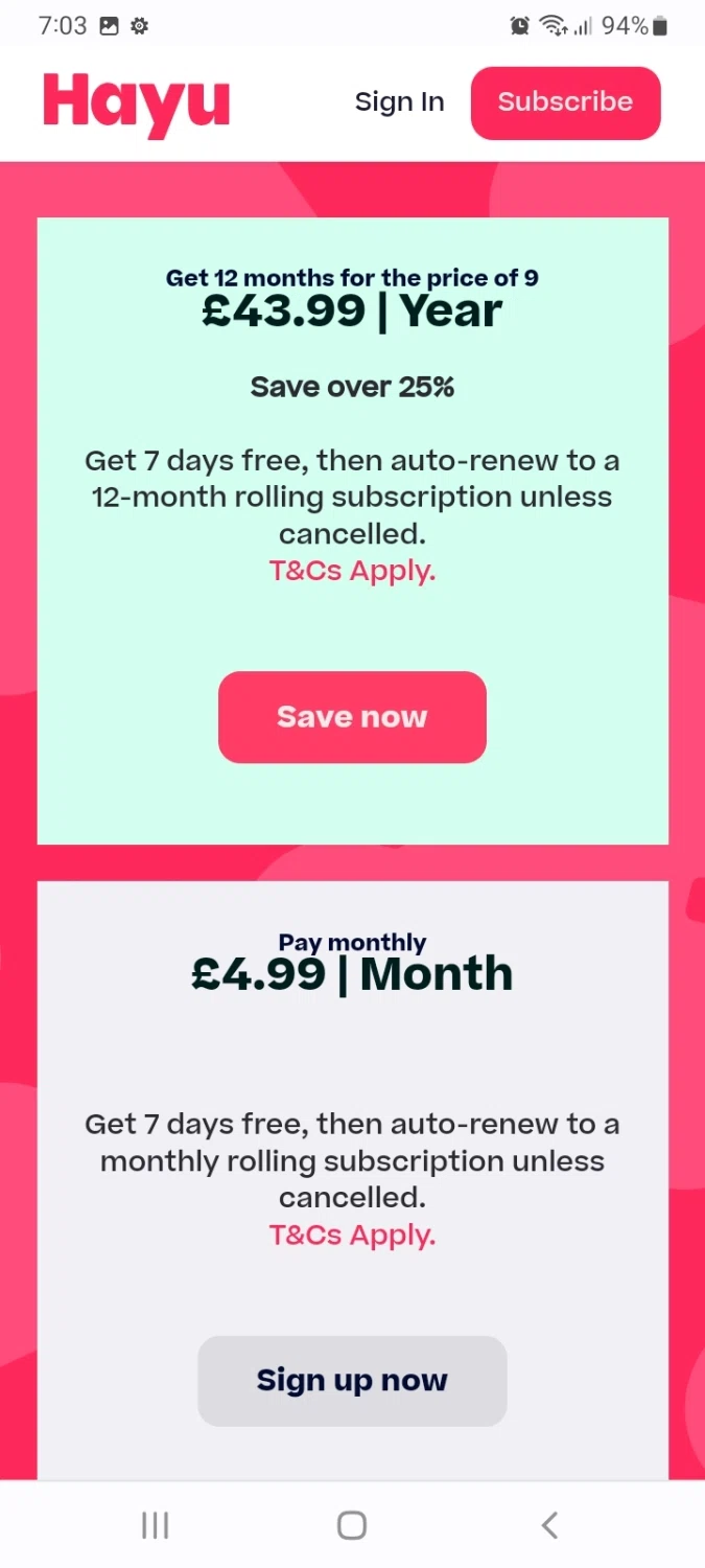 hayu checkout page showing hayu promo code box | Screenshot taken by SimplyCodes community member on May 1, 2023