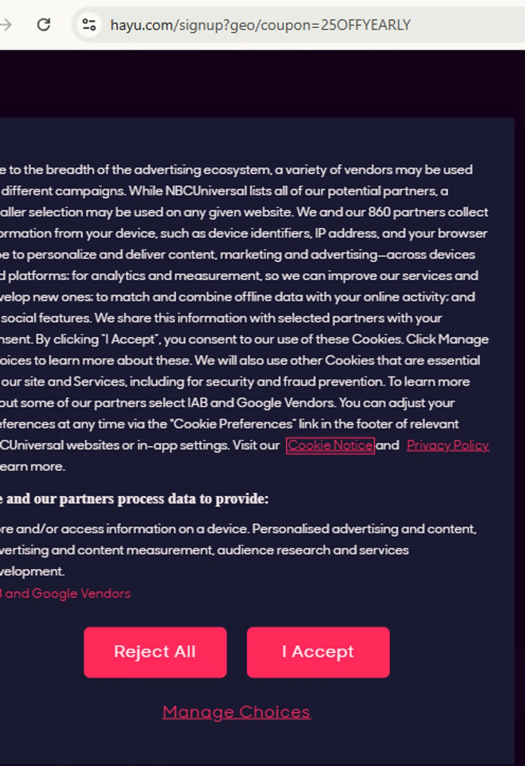 hayu checkout page showing hayu promo code box | Screenshot taken by SimplyCodes community member on Jun 15, 2025
