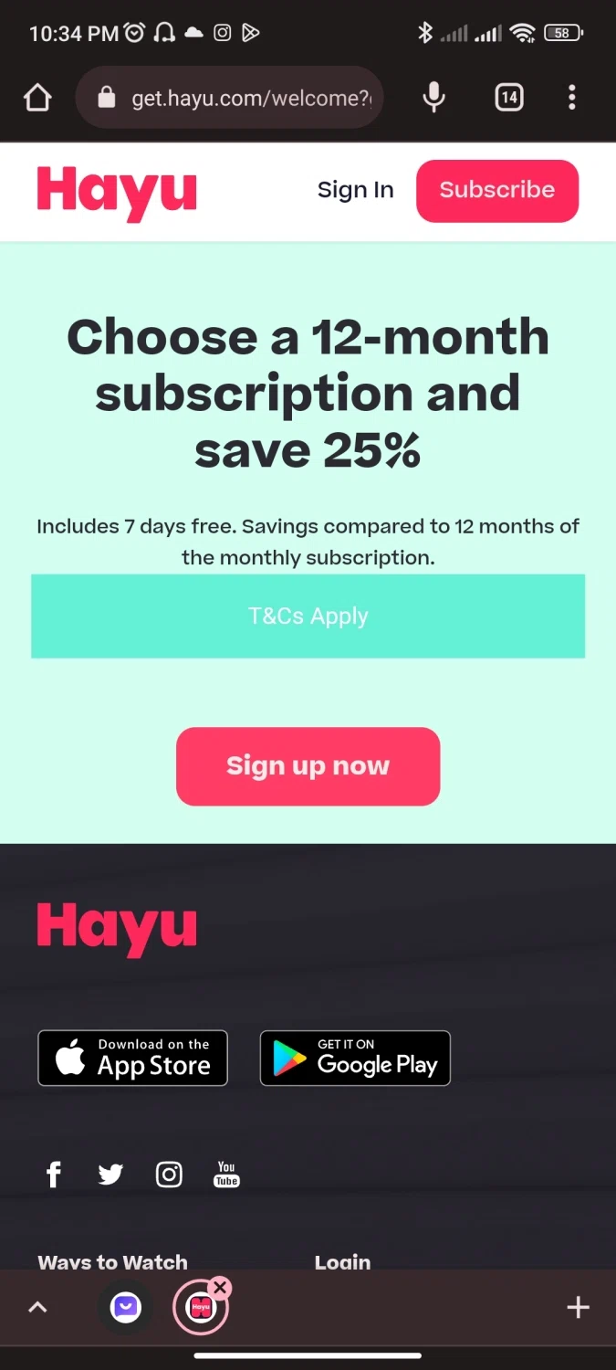 hayu checkout page showing hayu promo code box | Screenshot taken by SimplyCodes community member on Apr 1, 2023