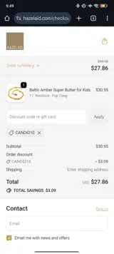 CANDID10 coupon verification screenshot