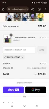 Hazel Boutique coupon verification screenshot
