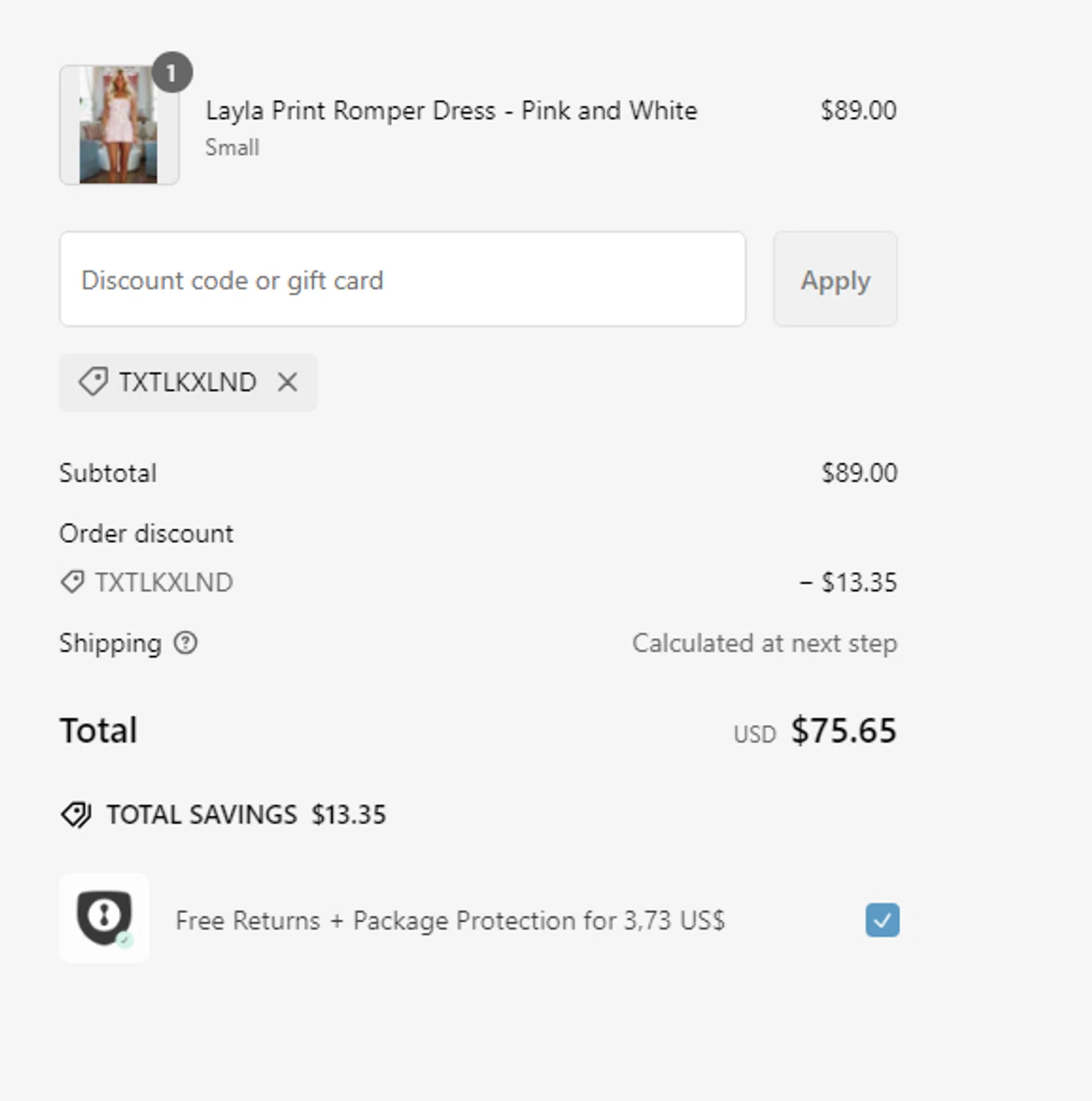 Hazel & Olive checkout page showing Hazel & Olive promo code box | Screenshot taken by SimplyCodes community member on Feb 25, 2025
