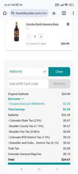 RMDAY8 coupon verification screenshot