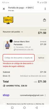 HBARC10 coupon verification screenshot
