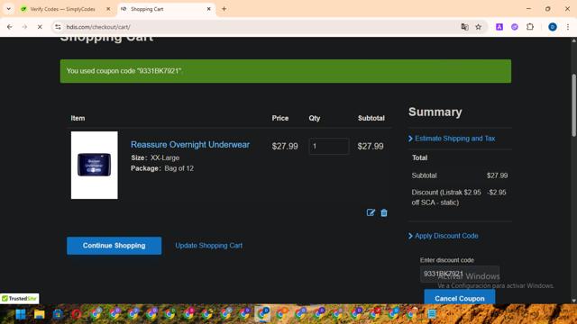 HDIS checkout page showing HDIS promo code box | Screenshot taken by SimplyCodes community member on Jul 10, 2025