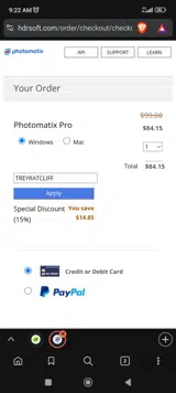 TREYRATCLIFF coupon verification screenshot