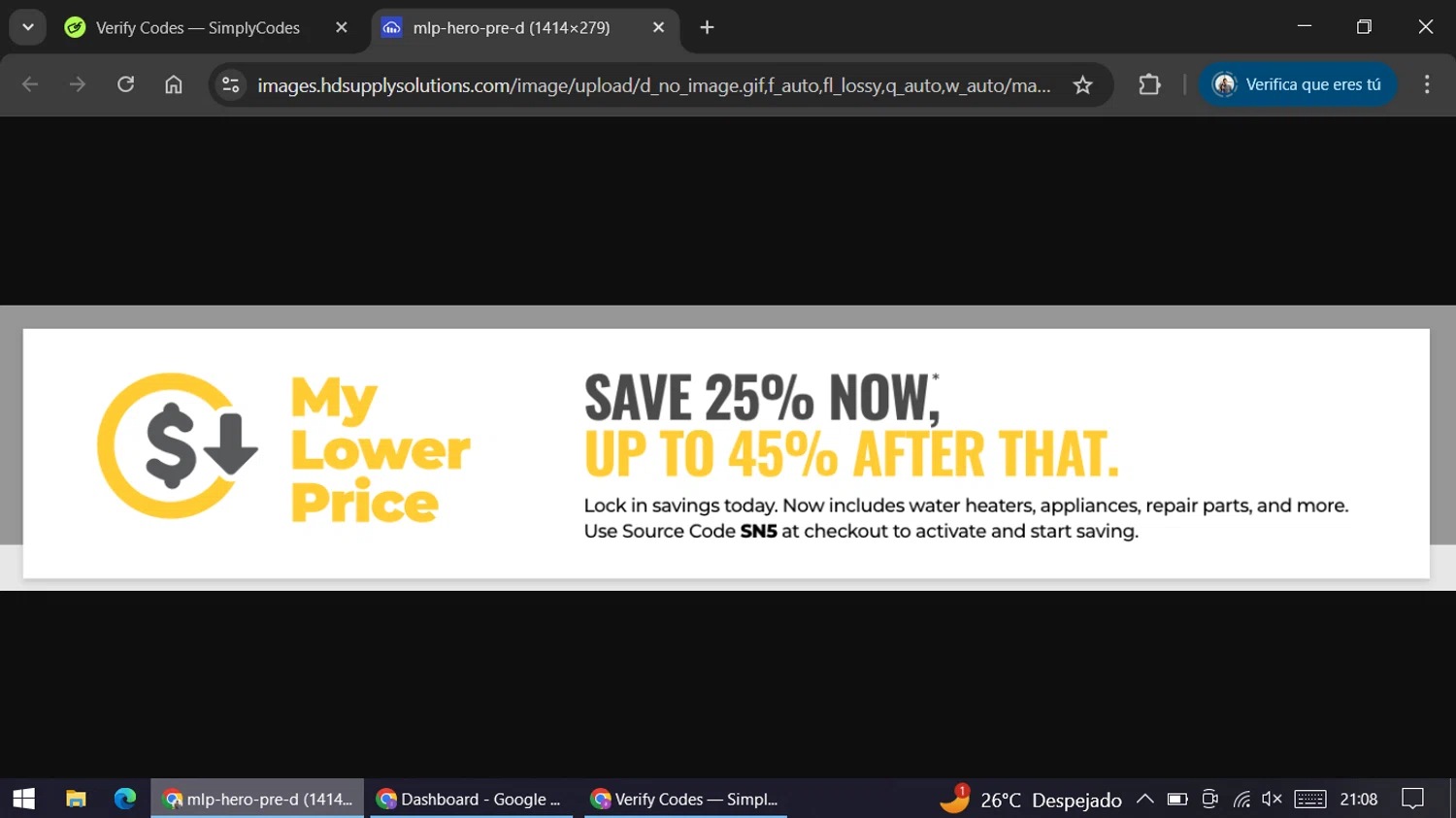 HD Supply Facilities Maintenance checkout page showing HD Supply Facilities Maintenance promo code box | Screenshot taken by SimplyCodes community member on Dec 16, 2025