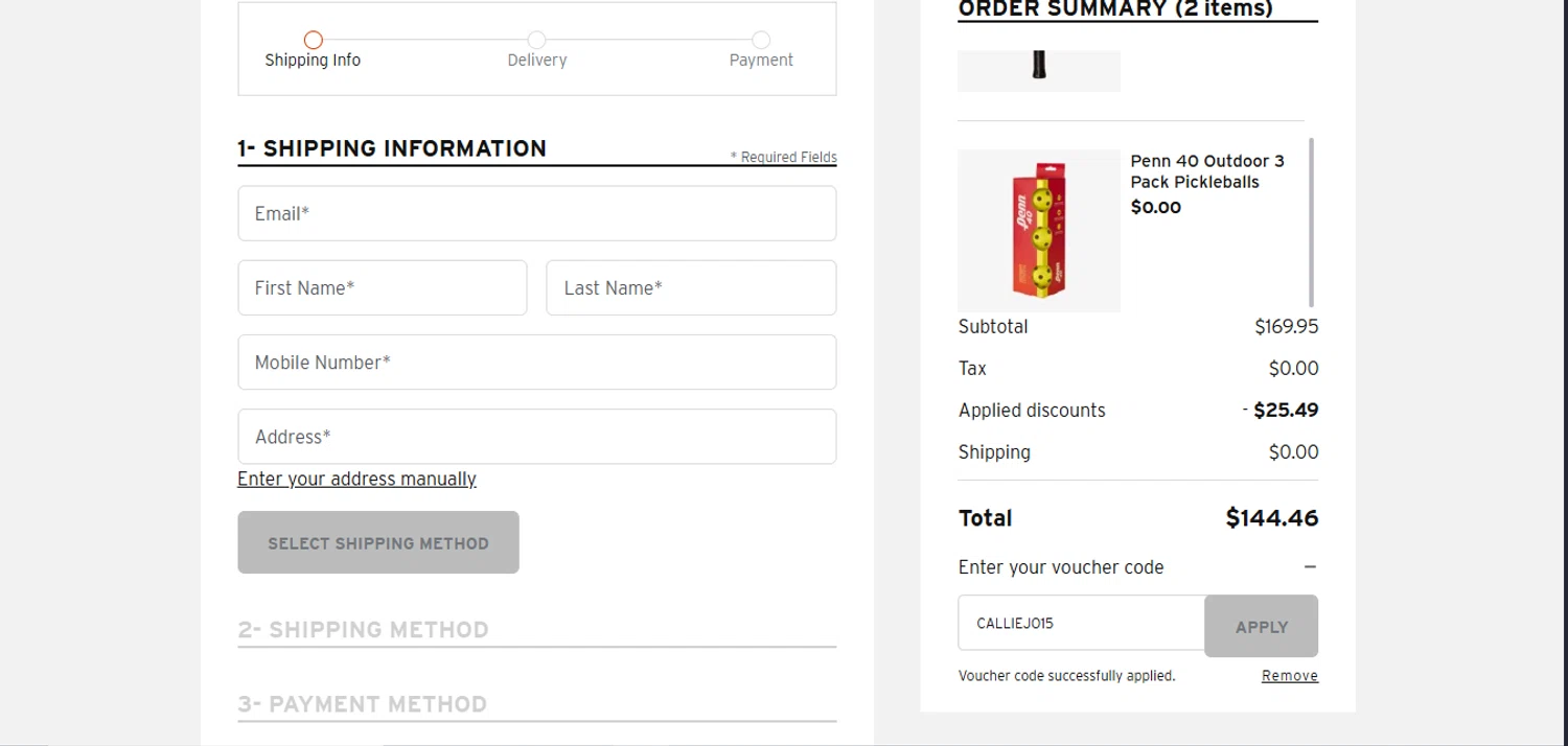 HEAD discount code screenshot showing code CALLIEJO15 applied at HEAD checkout page. Uploaded by SimplyCodes community member CoinWarden5517 on Mar 22, 2025