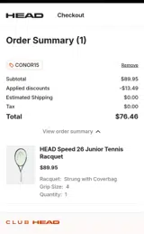 CONOR15 coupon verification screenshot