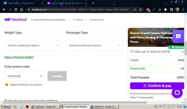 HeadOut checkout page showing HeadOut promo code box | Screenshot taken by SimplyCodes community member on Dec 26, 2023