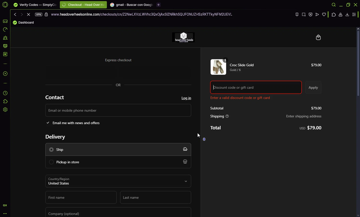 Head Over Heels promo code screenshot showing code HOPPY15 applied at Head Over Heels checkout page. Uploaded by SimplyCodes community member Jisus007 on May 19, 2025