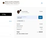 WELCOME coupon verification screenshot