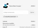 Healflux coupon verification screenshot
