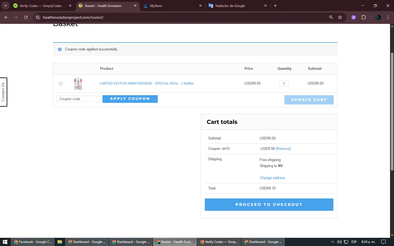 Health Evolution checkout page showing Health Evolution promo code box | Screenshot taken by SimplyCodes community member on Jul 13, 2025