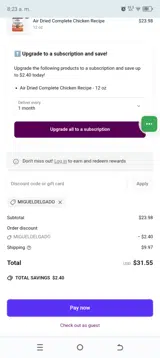 MIGUELDELGADO coupon verification screenshot