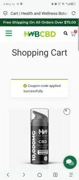 HW25 coupon verification screenshot