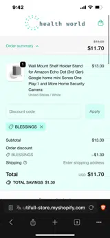 BLESSINGS coupon verification screenshot