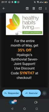 SYNTH7 coupon verification screenshot