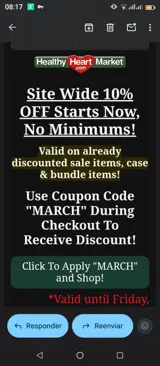 MARCH coupon verification screenshot