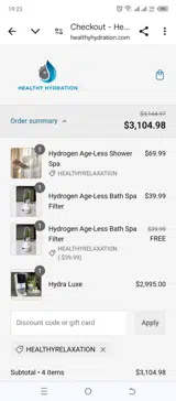 Healthy Hydration coupon verification screenshot