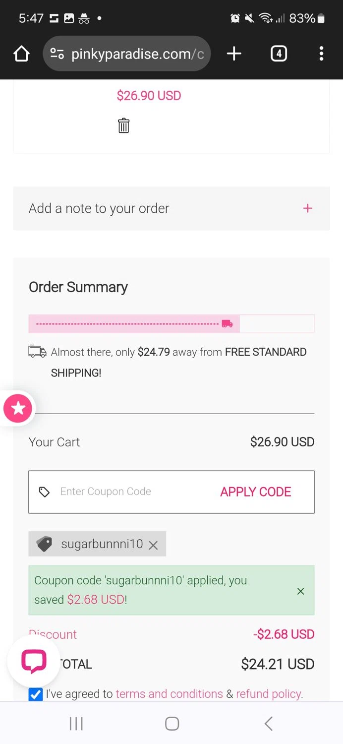 Healthy Kin checkout page showing Healthy Kin coupon code box | Screenshot taken by SimplyCodes community member on May 21, 2024