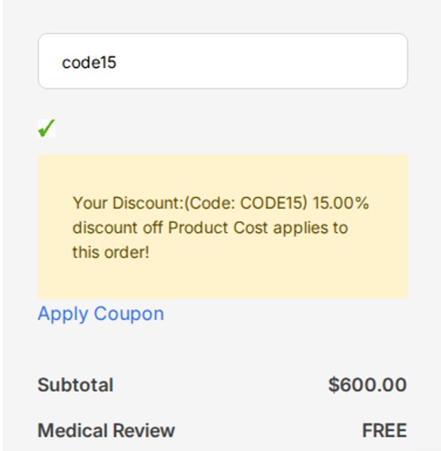 HealthyMale checkout page showing HealthyMale coupon code box | Screenshot taken by SimplyCodes community member on May 10, 2025