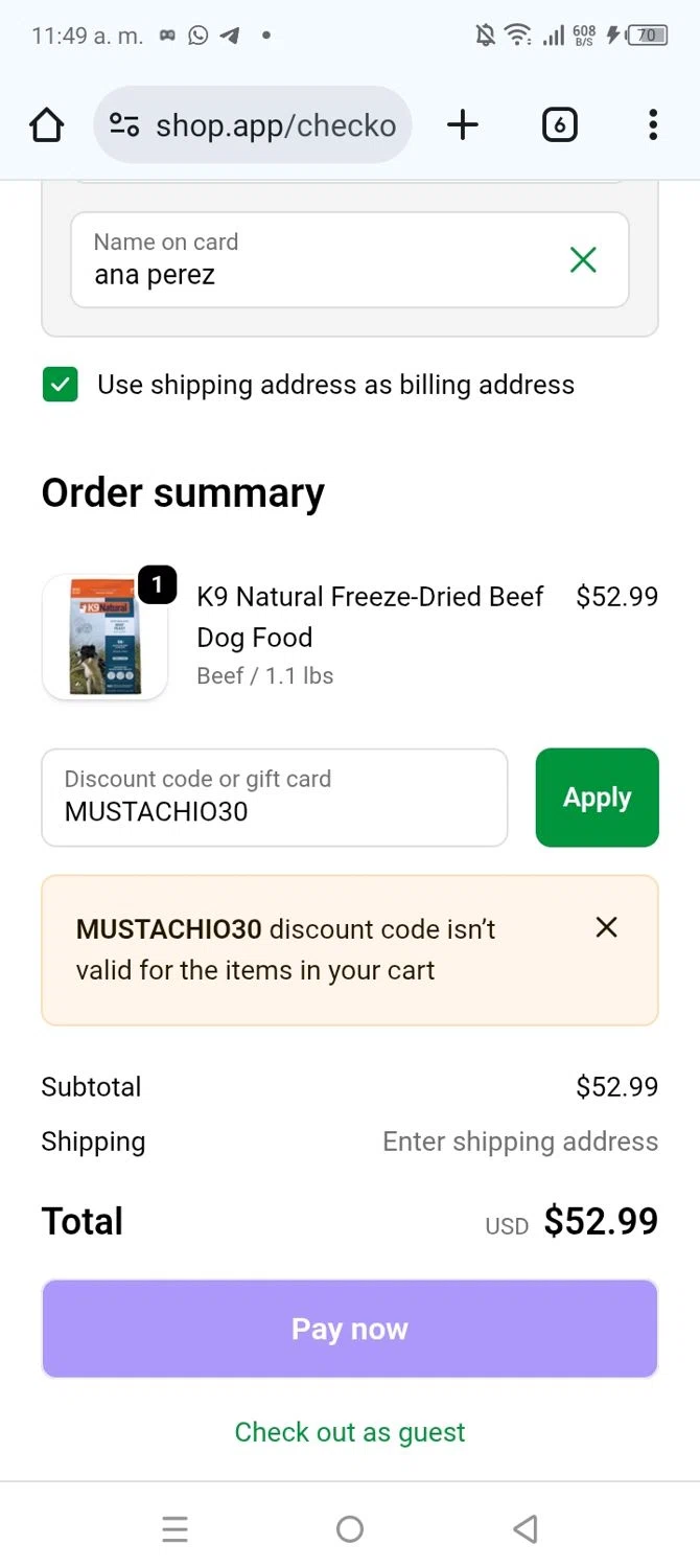 Healthy Spot promo code screenshot showing code MUSTACHIO30 applied at Healthy Spot checkout page. Uploaded by SimplyCodes community member CrownChaser1876 on Oct 4, 2025