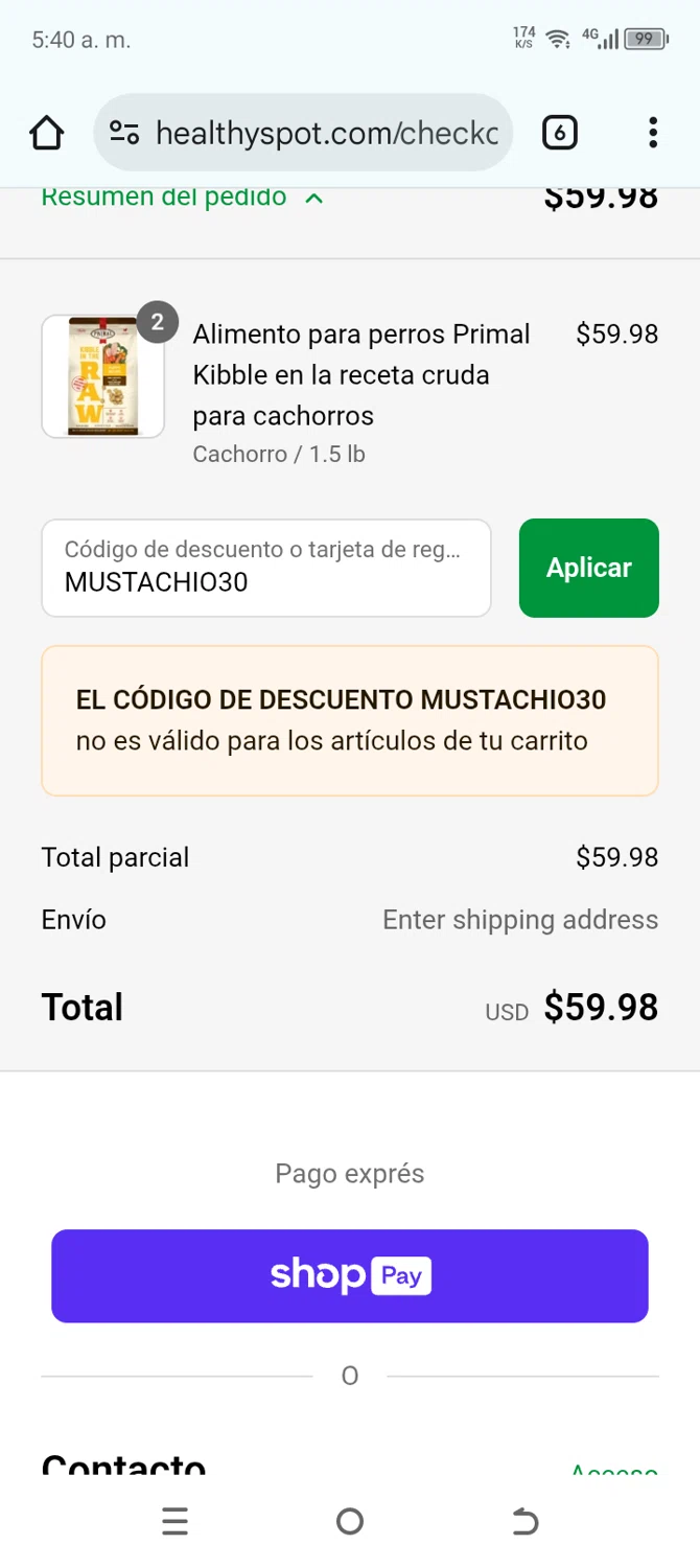 Healthy Spot promo code screenshot showing code MUSTACHIO30 applied at Healthy Spot checkout page. Uploaded by SimplyCodes community member cachetegomez on Jun 14, 2025