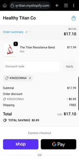 KINGDONNA coupon verification screenshot