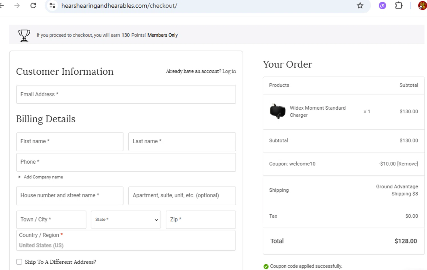 Hears Hearing & Hearables checkout page showing Hears Hearing & Hearables promo code box | Screenshot taken by SimplyCodes community member on Jan 25, 2026