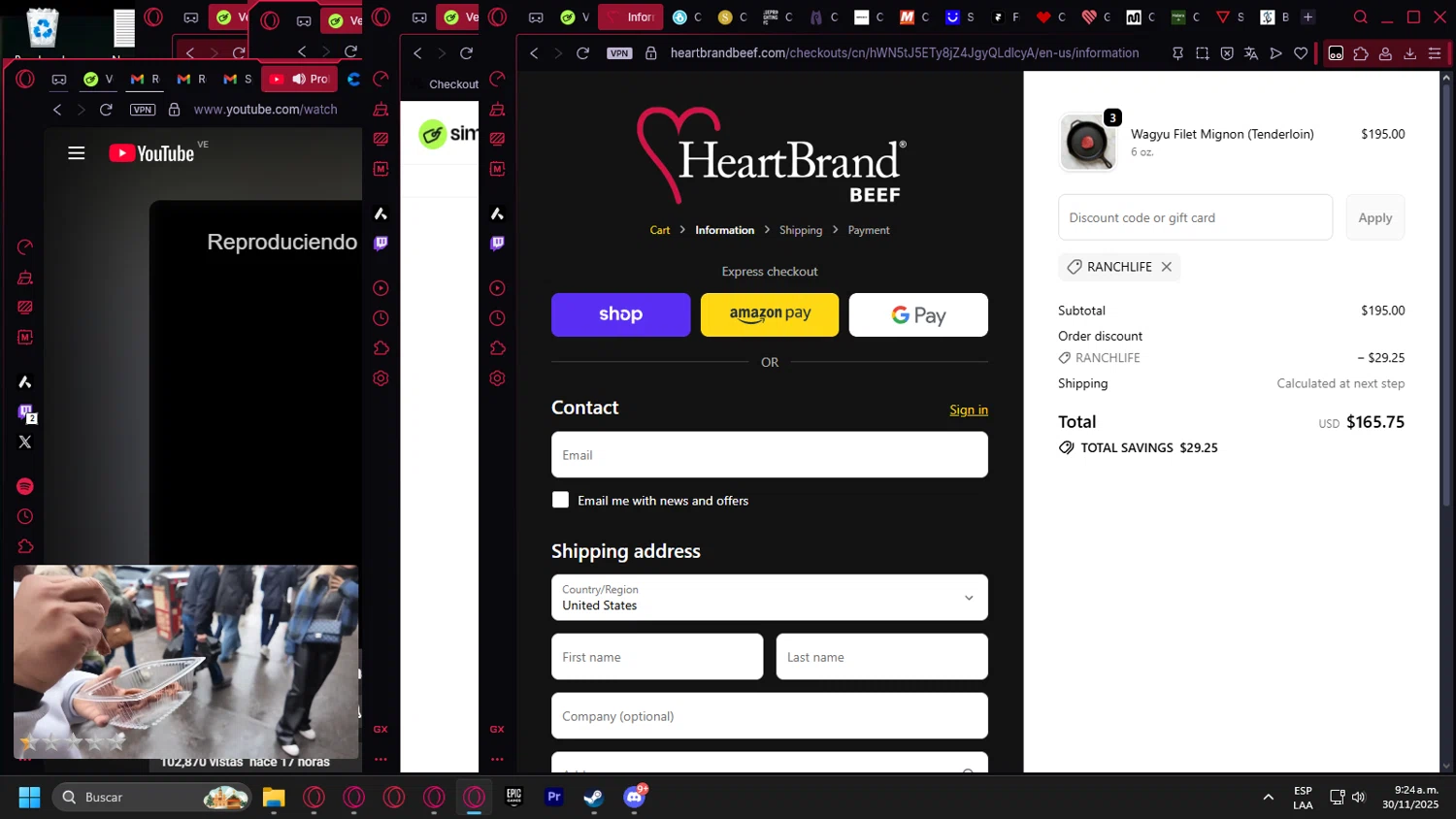 HeartBrand promo code screenshot showing code RANCHLIFE applied at HeartBrand checkout page. Uploaded by SimplyCodes community member Handivlak on Nov 30, 2025