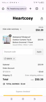 ESS10 coupon verification screenshot