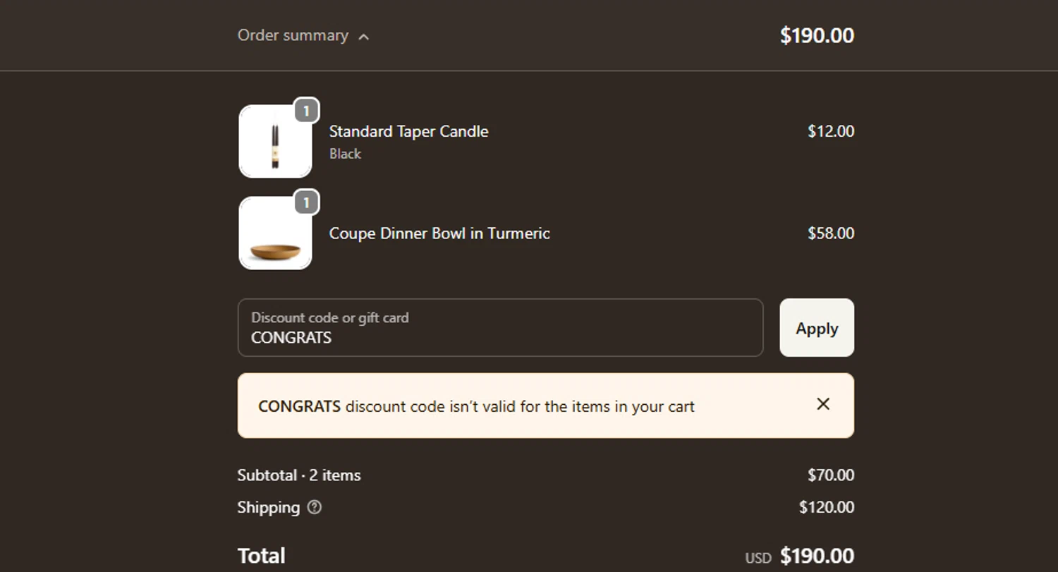 Heath Ceramics discount code screenshot showing code CONGRATS applied at Heath Ceramics checkout page. Uploaded by SimplyCodes community member ashe1986 on Dec 4, 2025