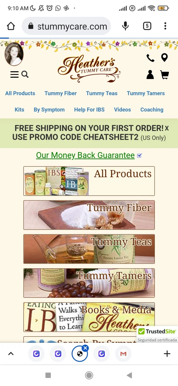 Heather's Tummy Care checkout page showing Heather's Tummy Care promo code box | Screenshot taken by SimplyCodes community member on Oct 27, 2022
