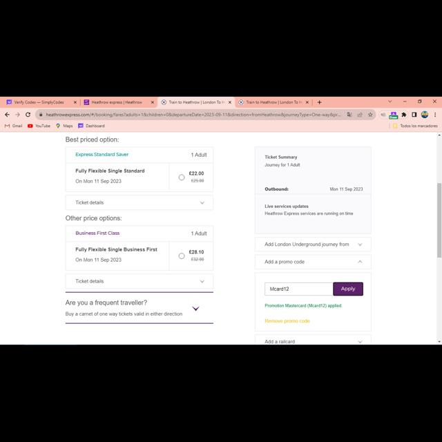Heathrow Airport Parking checkout page showing Heathrow Airport Parking discount code box | Screenshot taken by SimplyCodes community member on Sep 11, 2023