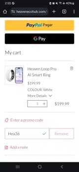Hea36 coupon verification screenshot