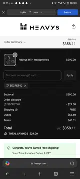 SECRET40 coupon verification screenshot