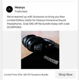 SCORPIONS coupon verification screenshot