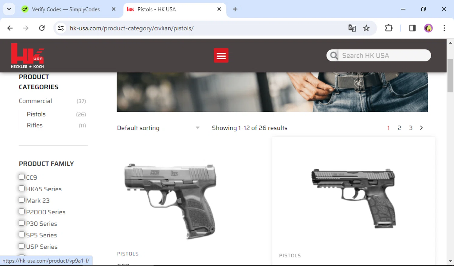 Heckler & Koch promo code screenshot showing code HKTC15 applied at Heckler & Koch checkout page. Uploaded by SimplyCodes community member Franklin1 on Jun 22, 2025