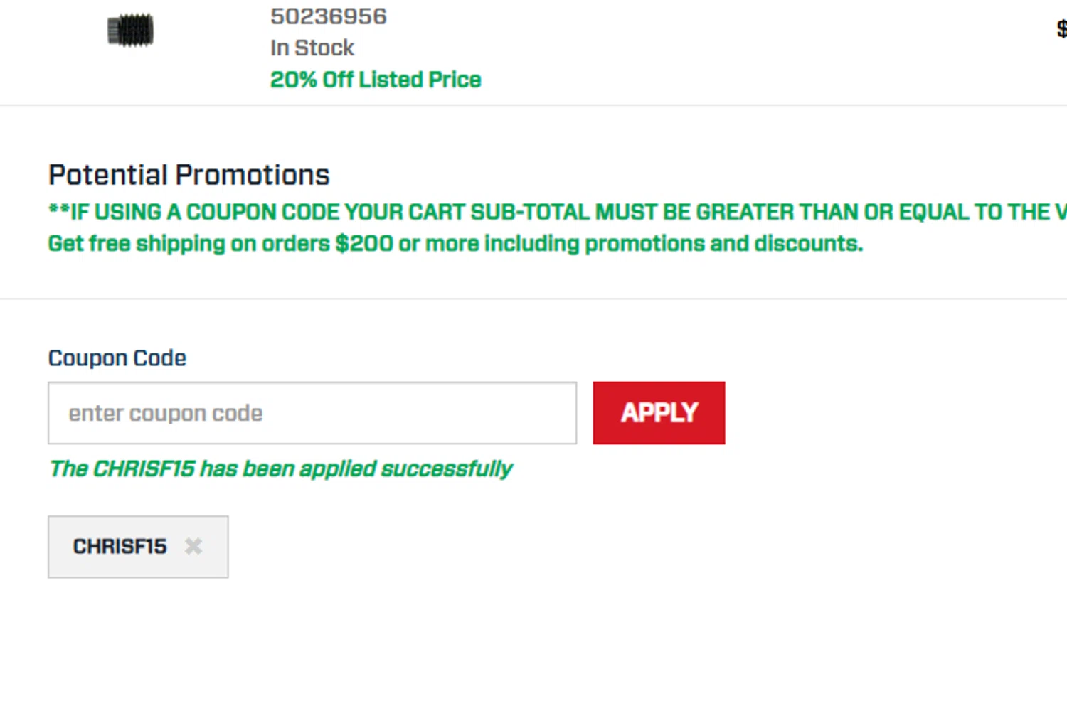 Heckler & Koch checkout page showing Heckler & Koch promo code box | Screenshot taken by SimplyCodes community member on May 25, 2025