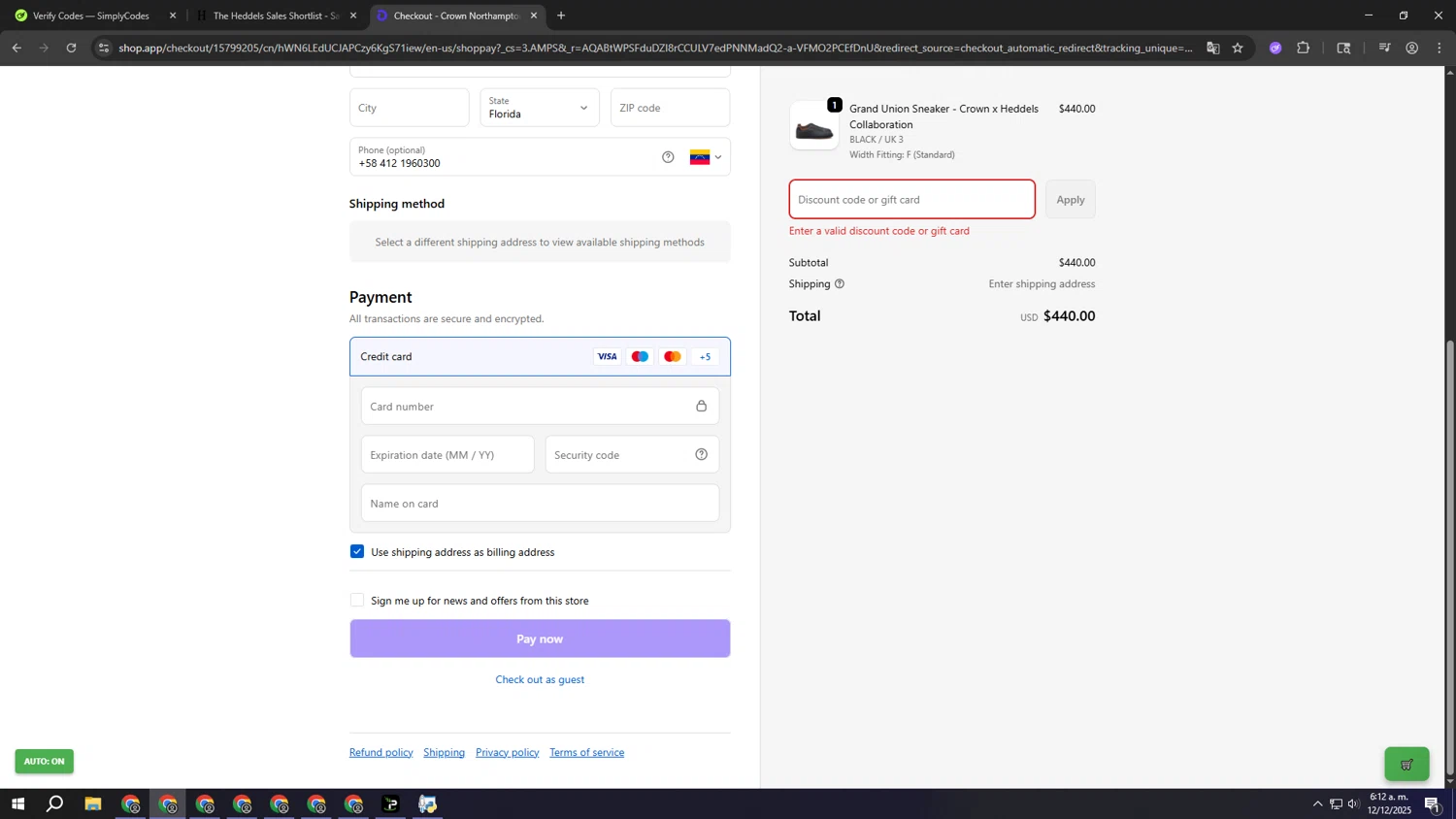 Heddels promo code screenshot showing code ONTHETEAM applied at Heddels checkout page. Uploaded by SimplyCodes community member ooooooooooooooooooo on Dec 12, 2025